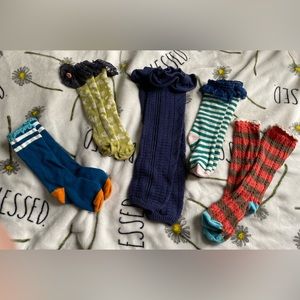 Matilda Jane Sz L girls socks and leg warmer bundle. 4 socks & 1 leg warmer set.